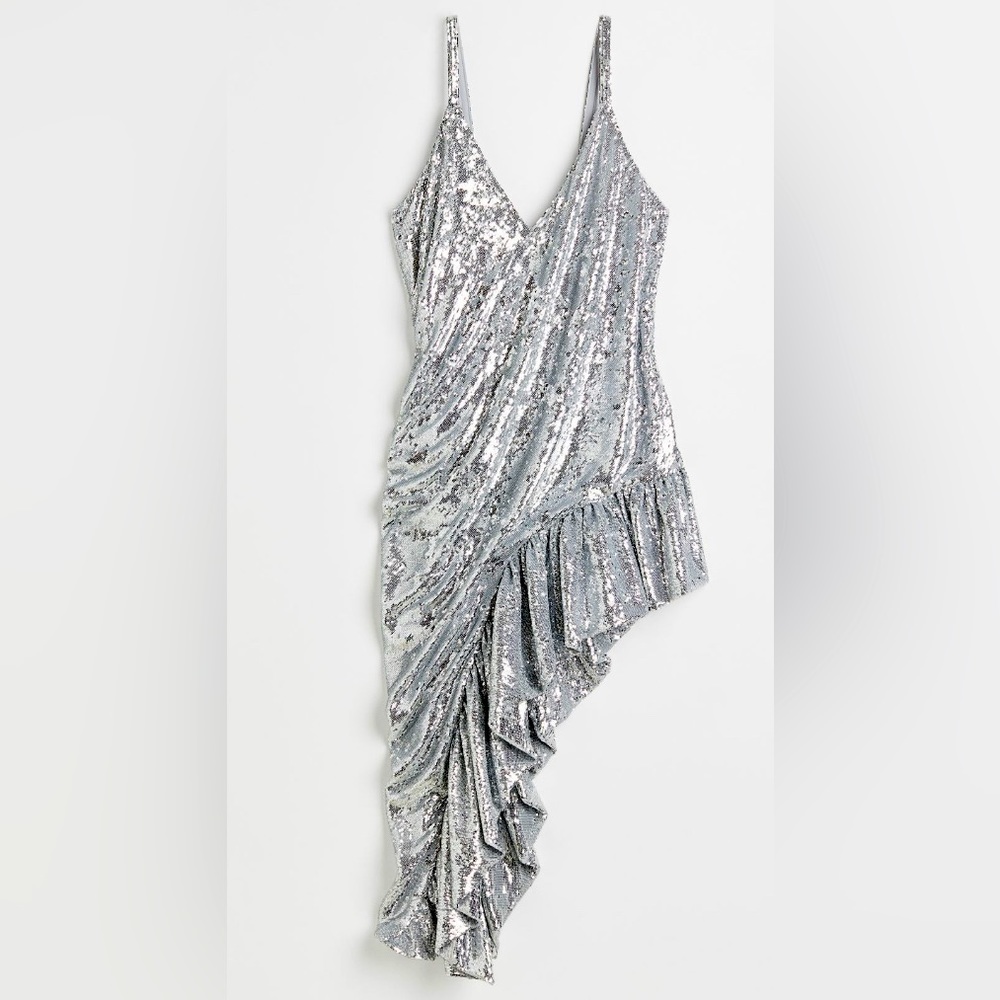 Asymmetrical sequin dress